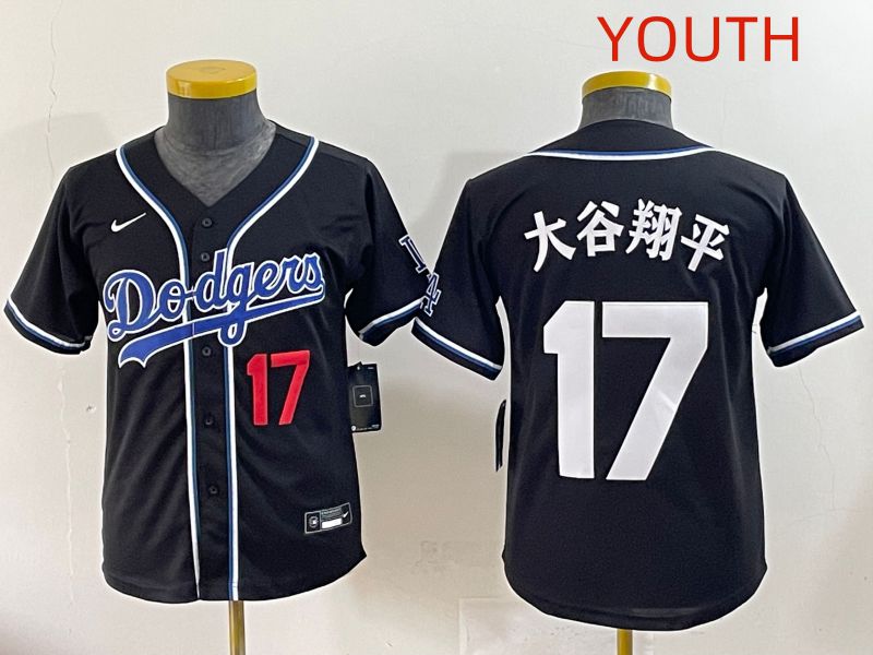 Youth 2025 Los Angeles Dodgers #17 Ohtani Black Three generations Fashion Nike MLB Jersey style 16